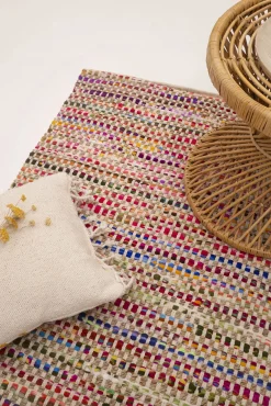 Alfombra de yute y tela multicolor Cando