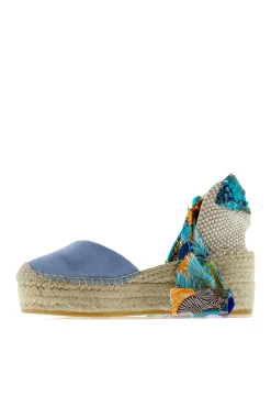 Alpargata cuña yute azul