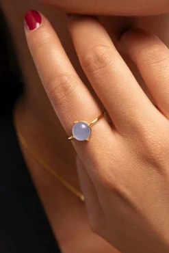 Anillo Celebrate Azul Baño Oro