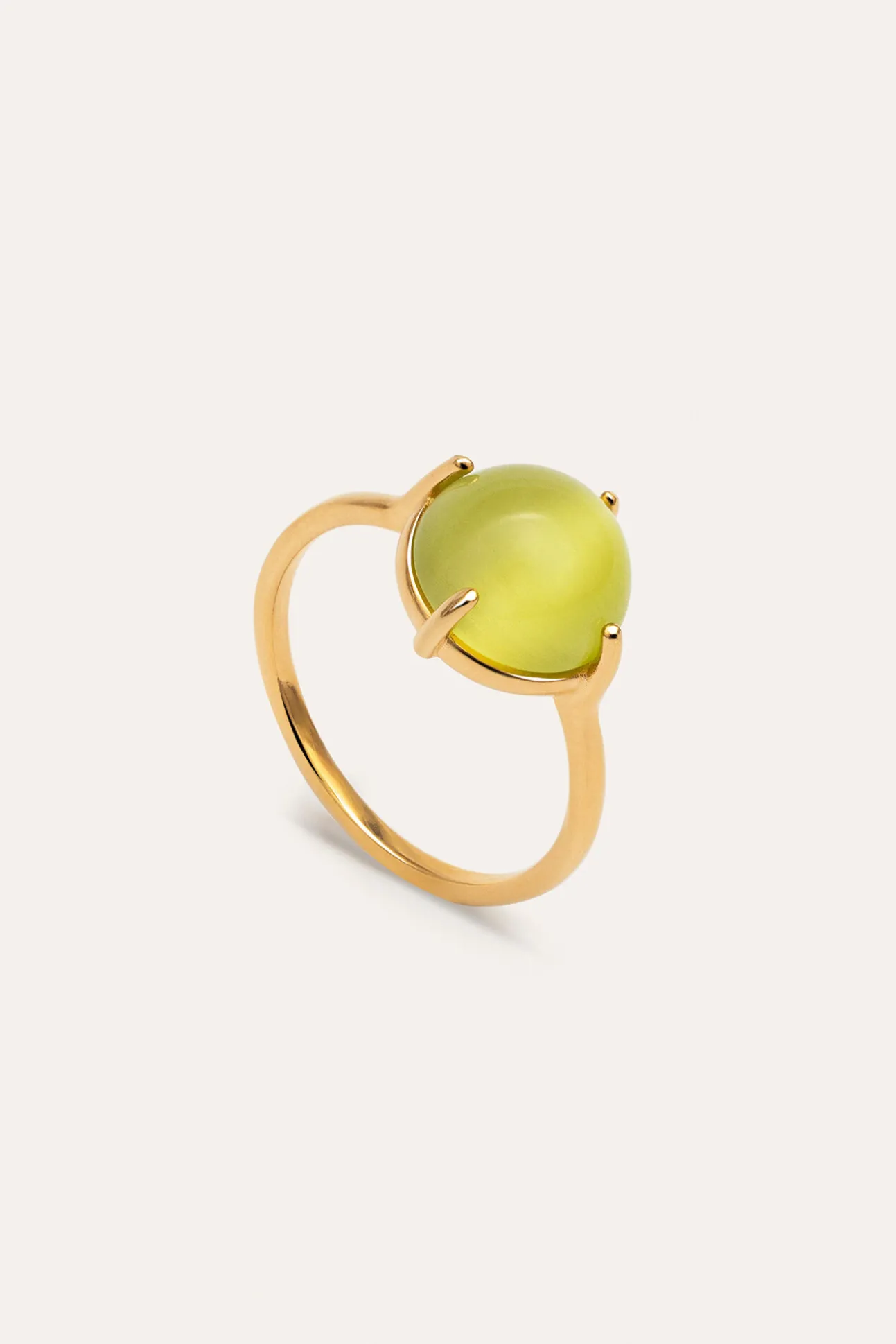 Anillo Celebrate Verde Baño Oro