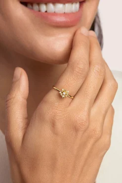 Anillo Gardenia Baño Oro