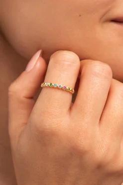 Anillo Orbit Baño Oro