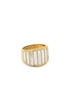Anillo Siren Shells Acero Baño Oro
