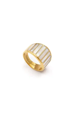Anillo Siren Shells Acero Baño Oro