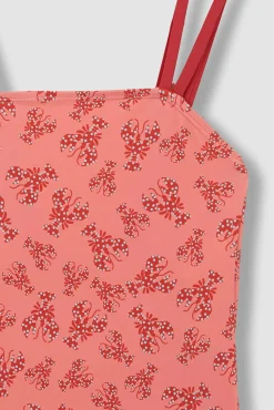 Bañador con estampado de langostas rosa
