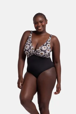 Bañador con relleno sin aro estampado negro