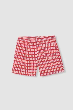 Bañador estampado ondas blanco