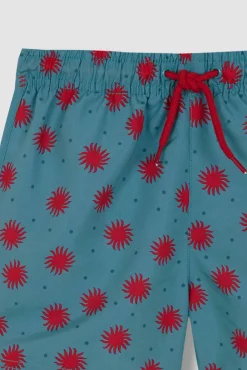 Bañador estampado soles azul claro
