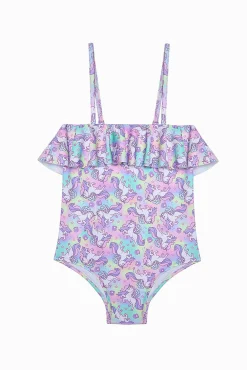 Bañador floral volante