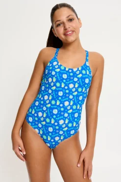 Bañador menstrual adolescente Boho Botanical Blue