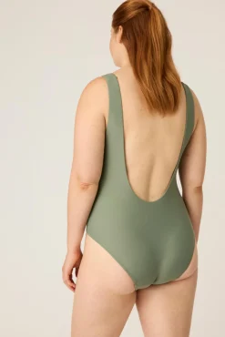 Bañador menstrual escote verde