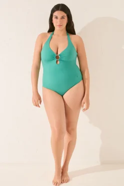 Bañador moldeador halter verde