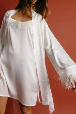 Bata Novia Satén Plumas Marabu Luxe