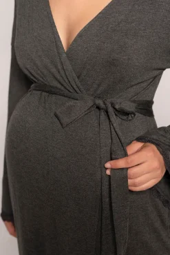 Bata Premamá Con Encaje A Tono
