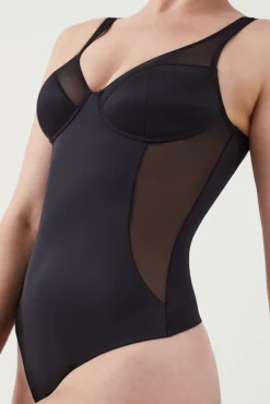 Body tanga de compresión tul y satén Shaping satin