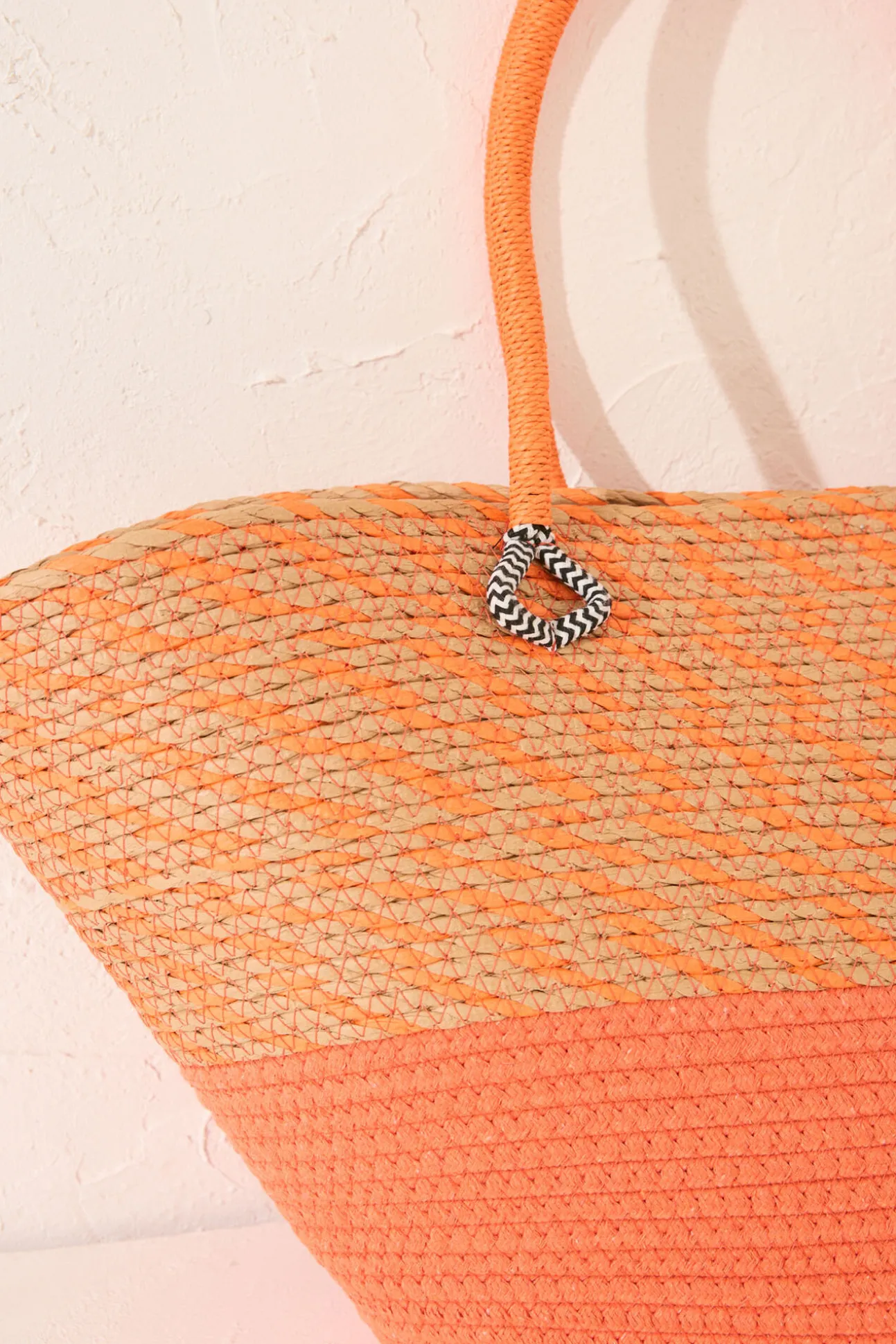 Bolso capazo rafia naranja
