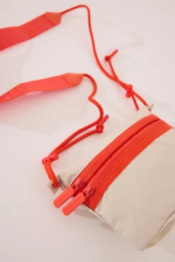 Bolso cartera nylon beige