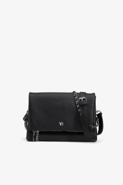Bolso de hombro efecto piel con solapa