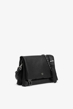 Bolso de hombro efecto piel con solapa