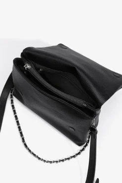 Bolso de hombro efecto piel con solapa