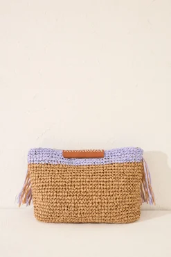 Bolso mediano rafia flecos