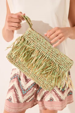 Bolso pequeño rafia flecos