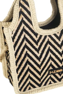 Bolso tote pequeño estampado rayas