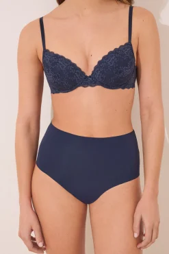 Braga alta microfibra azul oscuro