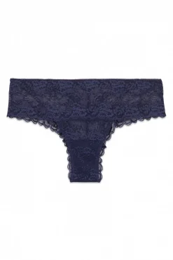 Braga ancha brasileña encaje azul oscuro