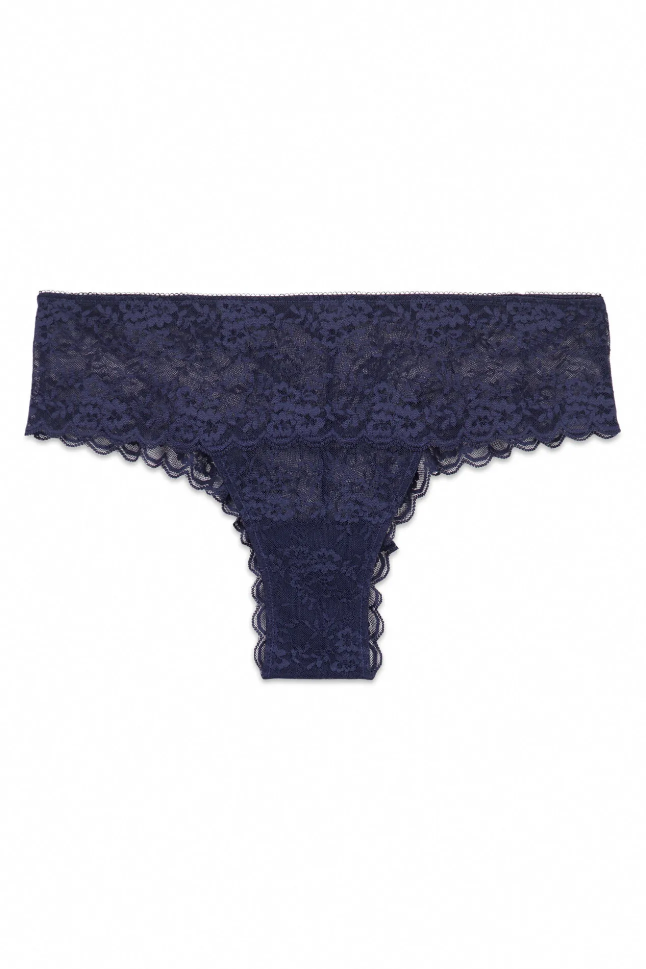 Braga ancha brasileña encaje azul oscuro
