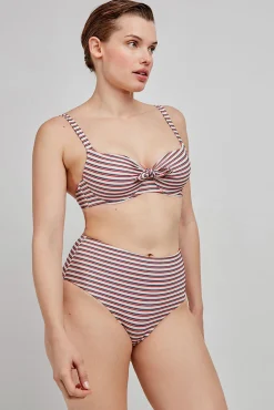Braga bikini alta estampado rayas multicolor