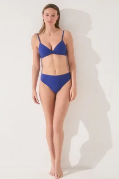 Braga bikini alta moldeadora azul eléctrico