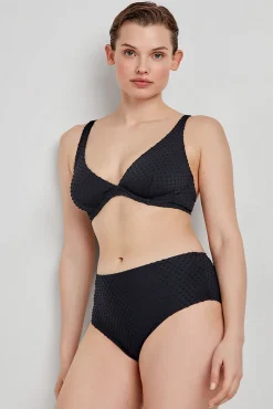 Braga bikini alta tejido estructura negro