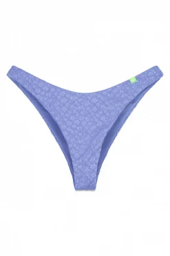 Braga bikini brasileña textura miniflor azul