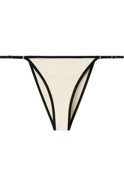 Braga bikini brasileña tira marfil ribete