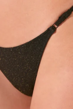 Braga bikini clásica brillo negro
