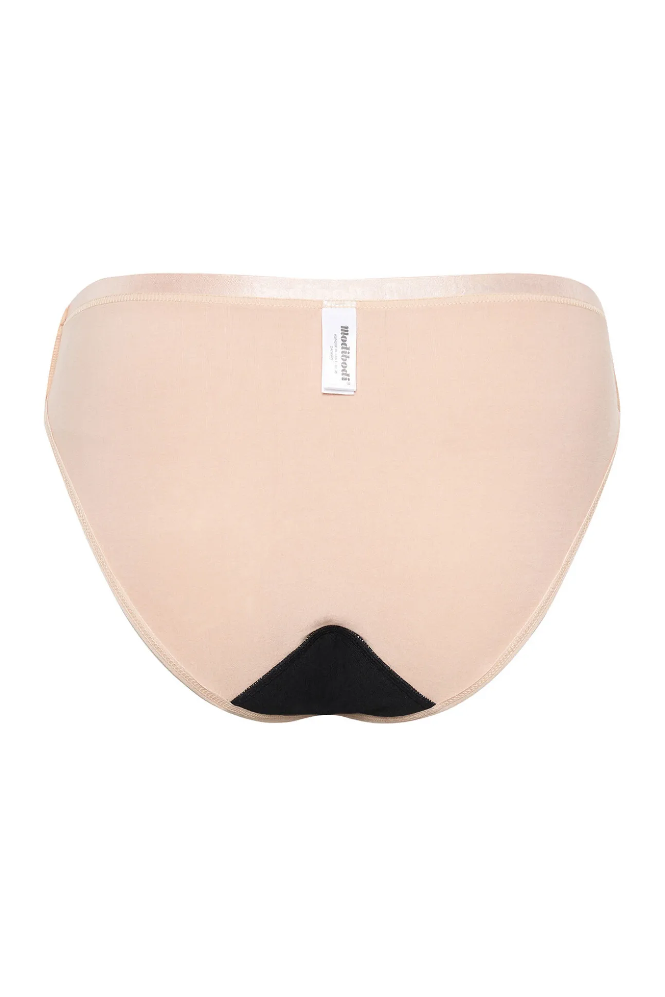 Braga bikini clásica menstrual nailon reciclado negra absorción ligera moderada