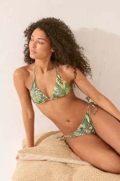 Braga bikini clásica print tropical reversible