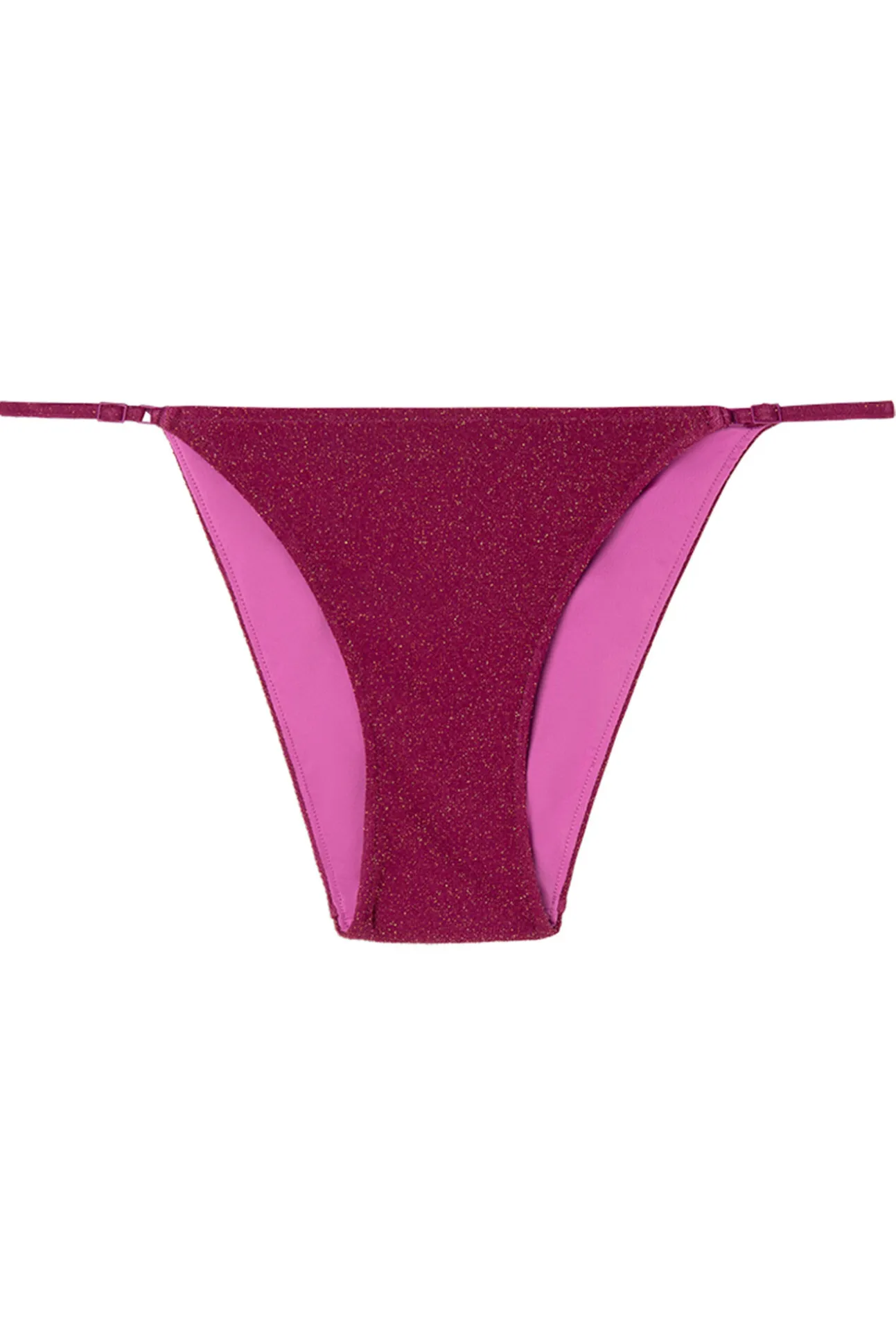 Braga bikini clásica tiras brillo rosa