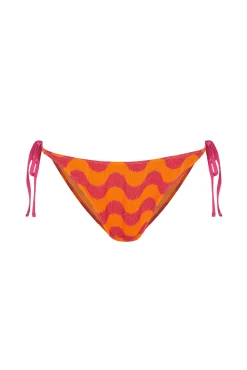 Braga bikini clásica tiras print ondas rosa