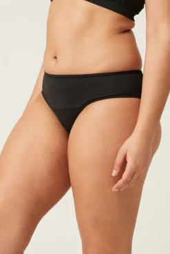 Braga bikini menstrual adolescente nailon reciclado negra absorción ligera moderada
