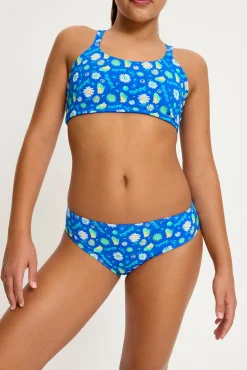 Braga bikini menstrual adolescente Boho Botanical Blue