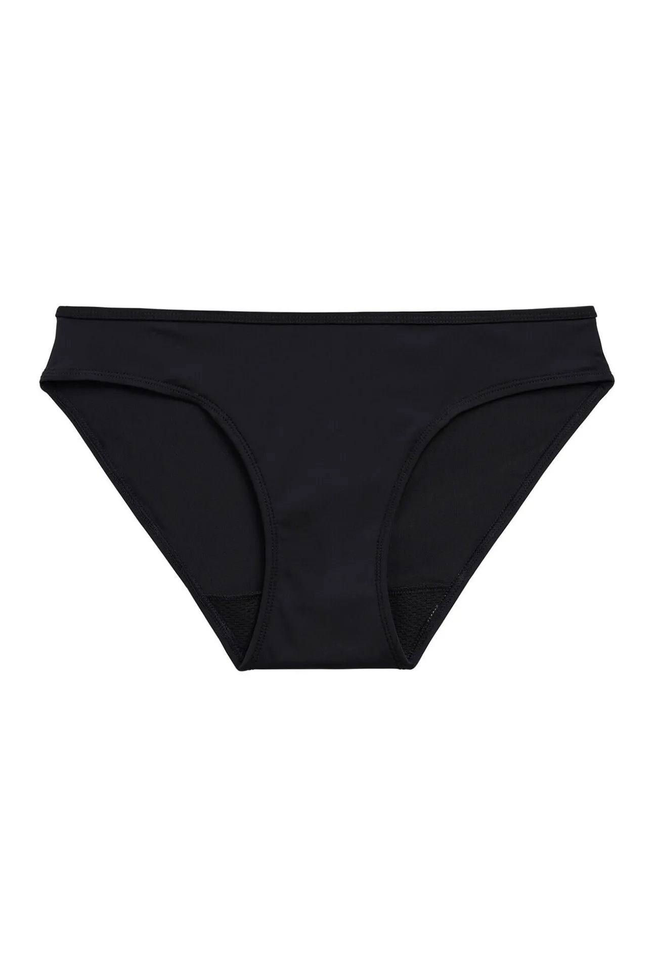 Braga bikini menstrual alta nailon reciclado negra absorción ligera moderada
