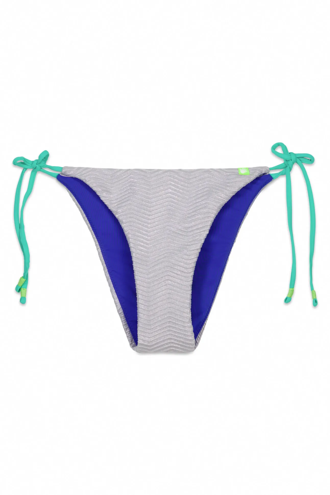 Braga bikini tiras gris metalizado