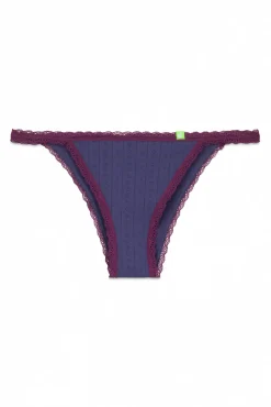 Braga brasileña seamless pointelle azul