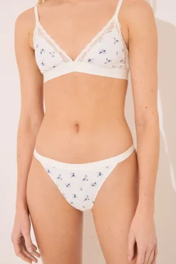 Braga brasileña tira blanco estampado