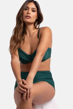 Braga de bikini alta moldeadora verde