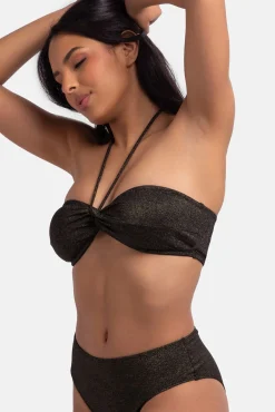 Braga de bikini brasileña lúrex negro