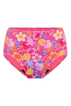 Braga de bikini menstrual adolescente cintura alta