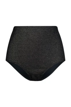 Braga de bikini midi moldeadora brillo negro